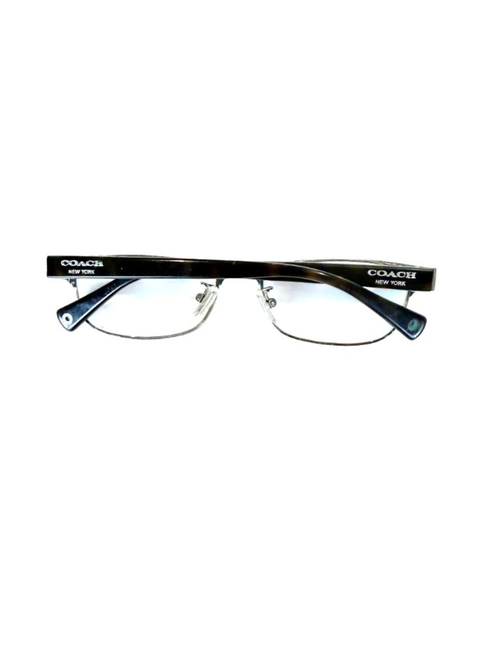 Coach HC5033 Alyson Frames Only Eyeglasses Satin Silver Frame Teal Black Arms - Picture 4 of 8